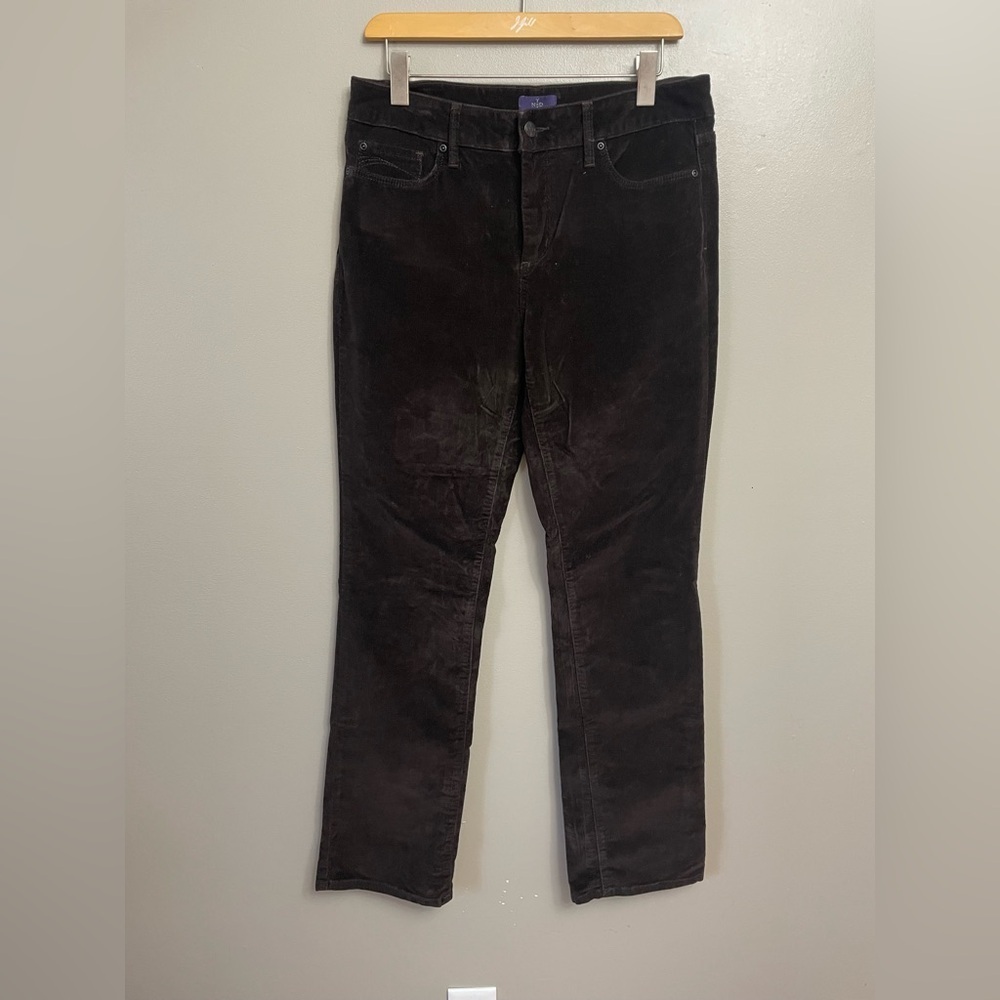 NYDJ Marilyn straight corduroy pants brown size 10